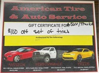 $100 off Set of Truck/SUV Tires American Tire