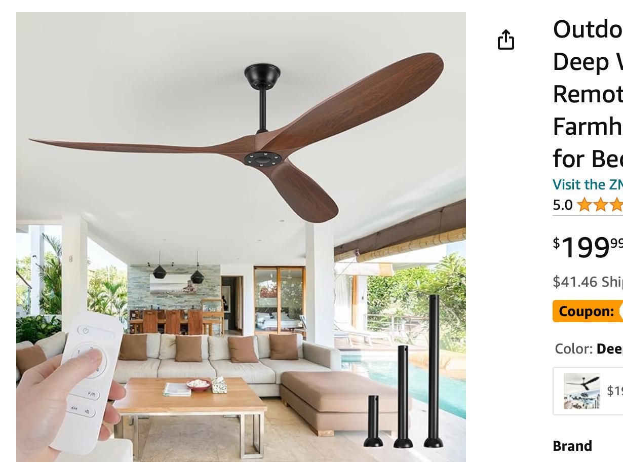 Outdoor Ceiling Fan No Light