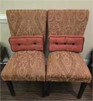 Pair of Upholstered Chairs with Pillows