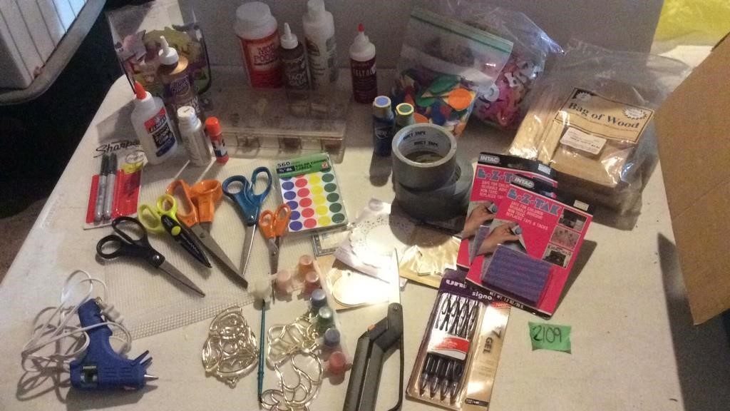 Assorted crafting supplies