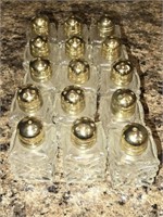 Set of 15 Glass Salt & Pepper Shakers
