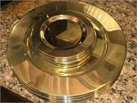 Heavy Gold Colored Metal Charger Plates & More