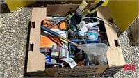 Box of Assorted Nuts, Bolts, Wood Pecker, etc
