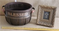 Basket and Cross Picture Decor