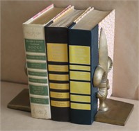 Readers Digest Books & 2 Iron Bookends