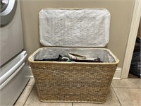 Wicker Style Basket and Contents