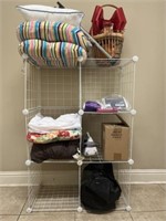 Metal Wire Cube Organizer and Contents