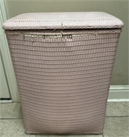 Pink Wicker Style Hamper and Contents