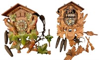 (2) Cuckoo clocks - and parts -  largest is