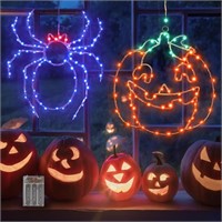 $64  4 sets-2pcs Pumpkin & Spider Halloween Window