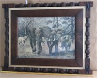 Custom Wooden Framed Elephant Picture