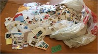 Bag full of used stamps