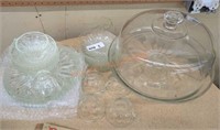 Glass lot cups plates saucers cake stand