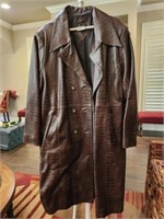 R2R Size XL Genuine Leather Trench Coat