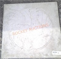 Decorative cement stone with rooster apox. 18x18