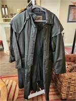 South Wind Size M Genuine Leather Trench Coat