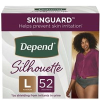 $62  Depend Silhouette for Women, L, Black, 52Ct