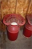 Red Milk Jug Tractor Seat Chair
