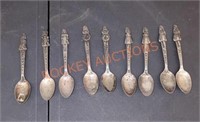 Set of 9 Dionne quintuplets spoons silver plated