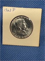 1963 P Franklin Silver Half Dollar