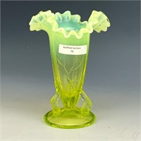 Dugan Vaseline Opal Twigs Vase