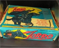 Vintage Zorro rider and horse set, official Walt