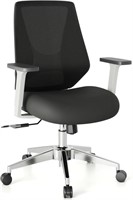 Ergonomic Desk Chair with Lumbar Support, Whit