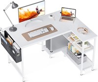 ODK 40 L Shaped Desk with Shelves, White