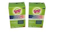 2 New 3 Pack Scotch Brite Colours Cleaning Pads