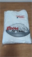 5 New Coors Light Football T Shirts L