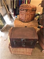 Estate lot of basket and storage container