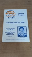 1988 Marty McSorley All Star Hockey Program