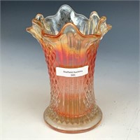 Fenton Marigold Diamond Point Columns Vase