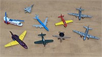 9 Old Diecast Airplanes Dinky Matchbox +