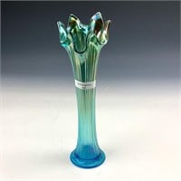 Fenton Aqua Fine Rib Vase