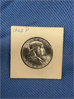 1963 P Franklin Silver Half Dollar