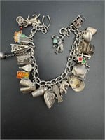 Amazing sterling vintage charm bracelet