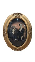 Antique Beveled Glass Picture & Frame