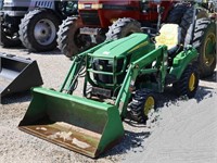 JOHN DEERE 1023E 4WD TRACTOR & LOADER, 1605 HRS