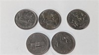 1968 69 70 72 73 Canada $1.00 Coins