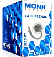 $120  MONK CABLES | CAT6 Plenum 1000ft Ethernet