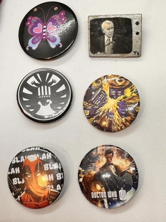 Vintage Buttons from back in the day  Dr Who,