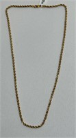 10 K Hollow Gold Rope Chain 5.4 Grams 20”