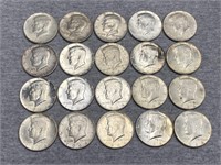 1964 90% Silver Kennedy Halves