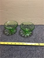 Vaseline Glass Sundae Bowls