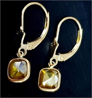 $2770 14K  Diamond (1.26Ct,I2-3,Yellow) Earrings