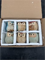 6 Miniature Owl Pots
