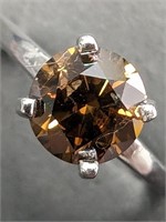 $7875 14K NaturalFancyD(1.2Ct,Si2,Dark Brown) Ring