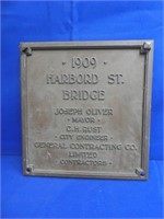 1909 Harbord St Bridge Brass / Bronze Plaque,
