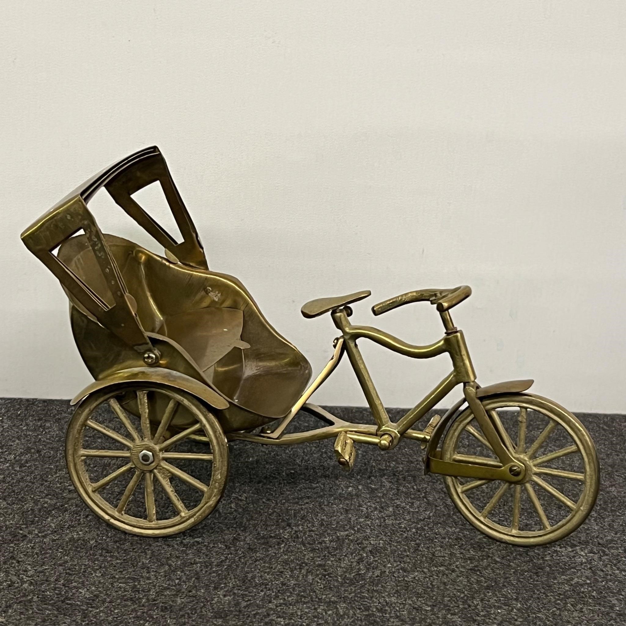 Cute Vintage Brass Decor! Bicycle Rickshaw